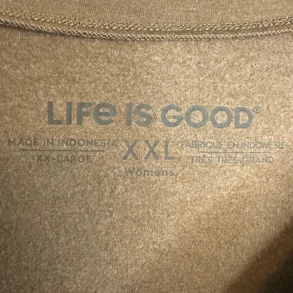 ADORABLE Life Is Good Olive Long Sleeve Shirt Size XXL - Picture 4 of 5